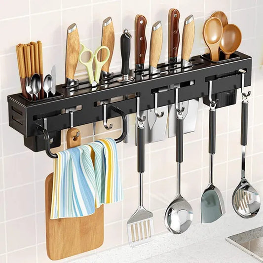 Wall Mounted Magnetic Knife Holder & Cutlery Organizer